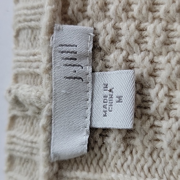 J. Jill Cardigan Sweater Open Front Long Sleeve Wool Knit Cable Longline Cream M - Picture 12 of 15